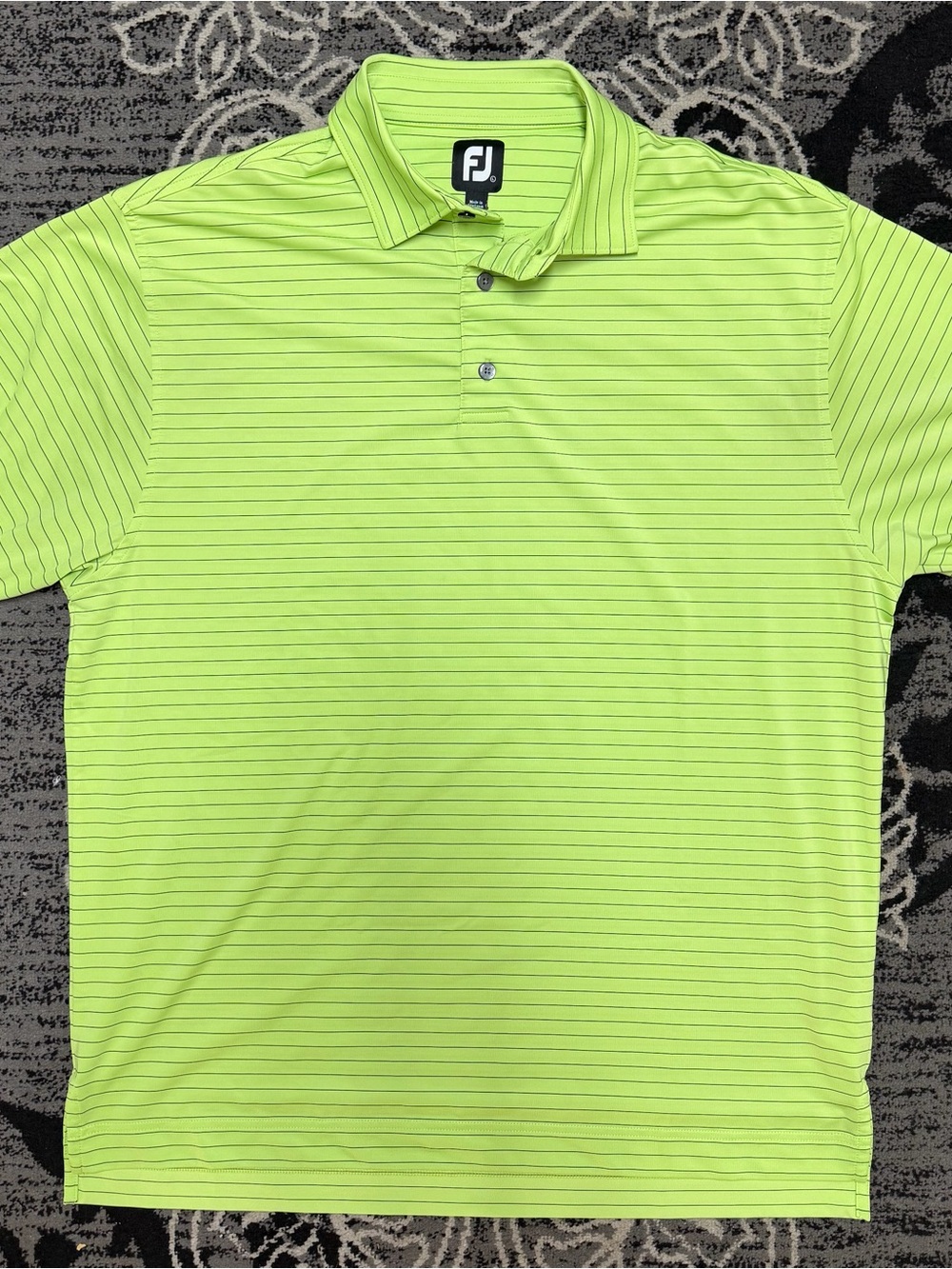 FootJoy Neon Green Striped Performance Polo